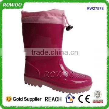 printing women cheap rain boots, water proof knee high boots, 100% PVC Injection rain boots