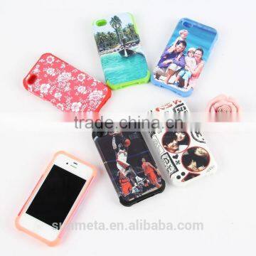 sublimation printing phone case with silicon cover for IPHONE4                        
                                                Quality Choice