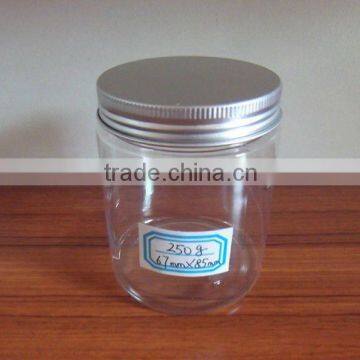 250g wide mouth PET food jar with aluminum screw cap