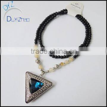 2015 Latest design long crystal bead necklace