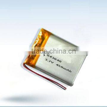 3.7v 450mah li-ion polymer battery/043040 battery