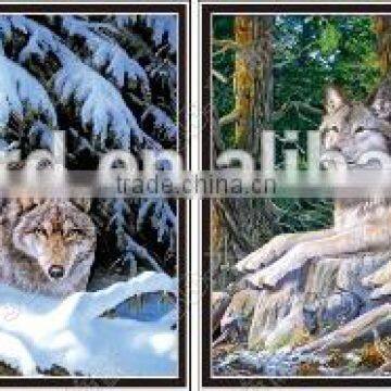 Stock Lenticular 3D pictures WOLF IN SNOW for sale