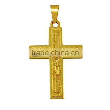 Latest Design Fashion Jewelry Gold Plated Stainless Steel Jesus Cross Necklace Pendant photo-2