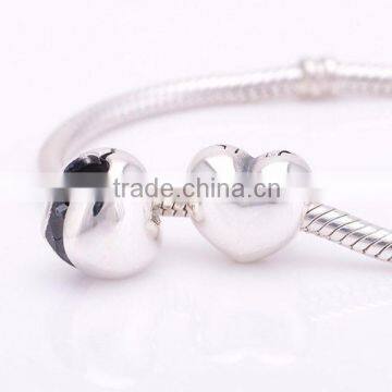 2016 NEW Authentic 925 Sterling Silver Heart Clip Charm Bead Fit European Style Bracelets and Necklaces