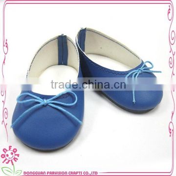 dark blue PU leather doll shoes wholesale 18 inch