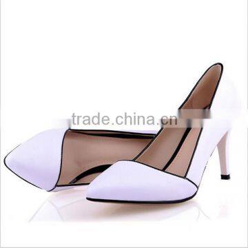 2015 Guangzhou Factory Real Leather Block Heels Women Shoes photo-2