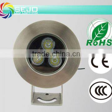 waterproof LED pool light 3W 304 stainless steel IP68 CE ROHS