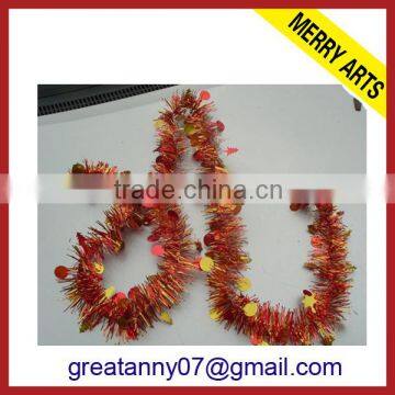 Dot star cross decorated red christmas tinsel curtains party decoration for wholesale