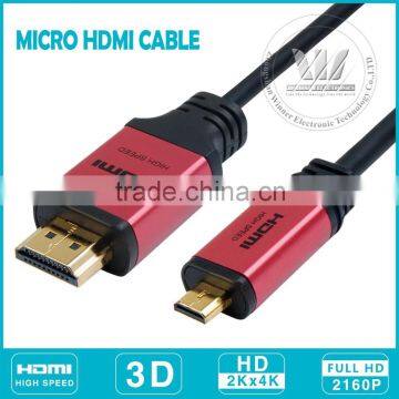 3D micro hdmi cable with Aluminum for PC Set-top boxes HDTV