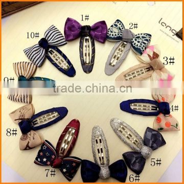 Children's hair headdress and eport quality baby hairclip children children stripe bow side clamping clip BB