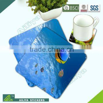 promotional advertising printing anti-slide custom logo square absorbent paper coaster                        
                                                Quality Choice