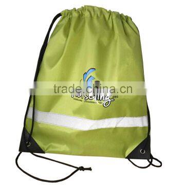 colorful Heat Transfer Printing polyester drawstring bag with Reflective