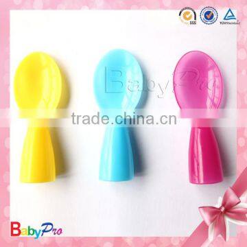 New Products 2015 Made In China Plastic Factory Gold Manufacturer Finger Shape Various Color Tea Spoon For Baby Use Quality Choice photo-2