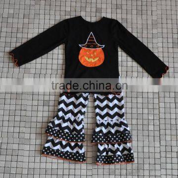 2016 New Arrival Winter Fall Baby Clothing Pumpkin Tops Ruffle Pants Halloween Outfits photo-4