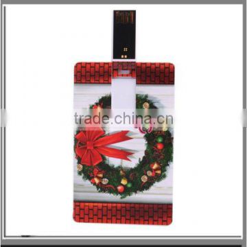 8GB Christmas Wreath Pattern Credit Card Style USB Flash Memory Drive