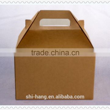 Custom kraft brown corrugated paper gift boxes packaging with handle for free sample