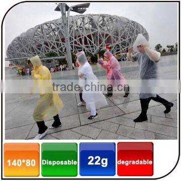 Portable outdoor essential degradable transparent coveralls disposable raincoat