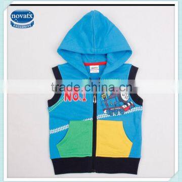 (A4482) Blue 2-6Y nova kids wholesale winter stock lot thomas sleeveless boys hoody