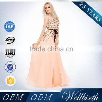 Lace A Line Backless Beading Bulk Wholesale Chiffon Maxi Dresses