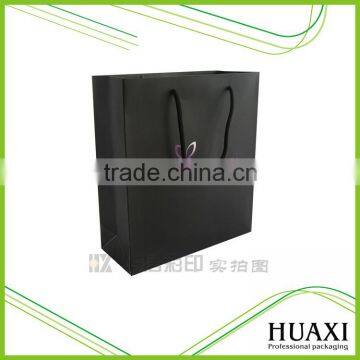 Custom logo matt laminated black shopping packaging bags