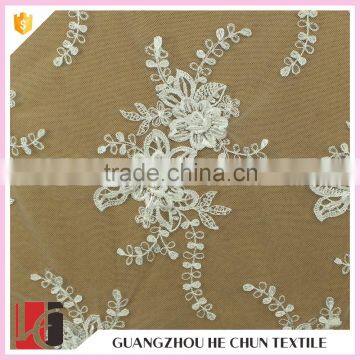 HC-5604-1 Hechun Factory 3d Tulle Embroidered Sample Bridal Lace Fabric Quality Choice photo-3