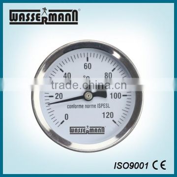 Stainless steel hydraulic temperature gauge for hot water