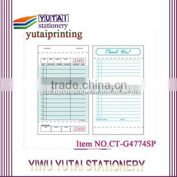 High Quality Restaurant Guest Check Book Printing Service