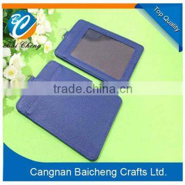 Cheap Custom Rigid ID Card Holder With Lanyard / Soft PU Clear Card Tags