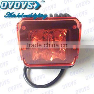 12w auto led work light square led driving light red for Fire-fighting vehicles, 4x4 Car Accessories