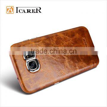ICARER Oil Wax Real Leather Back Phone Case For Samsung Galaxy S7 Edge photo-5