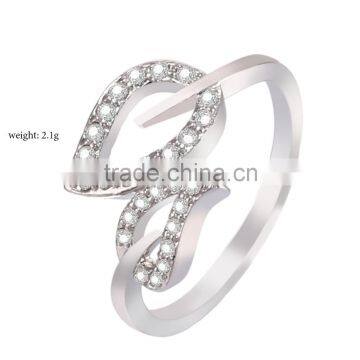 Cute Two Simple Leafs Shaped Women Ring Lovely Gift for Girlfriend photo-3