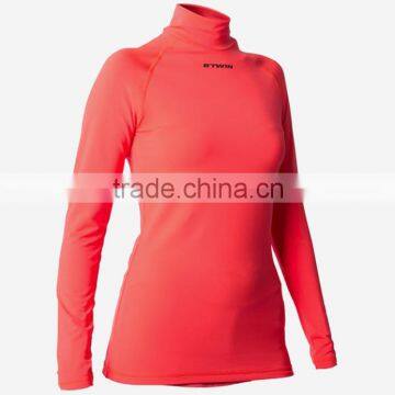Womens Basic Long Sleeve Runing Tshirt Red