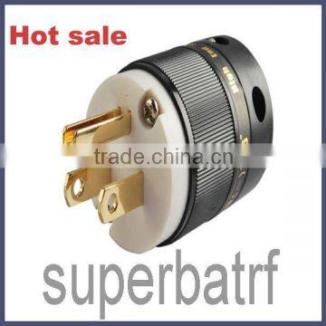 AU Mains Power Plug Male Connector Gold Conductor Cable Cord IEC Hi Fi PPL5A