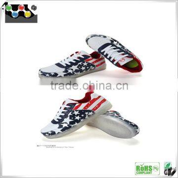 2016 Hot Selling Stars and Stripes LED Shoes Class Lovers Shoes photo-2
