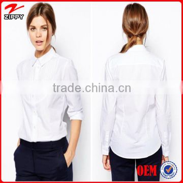 2016 New arrival women classic white shirt ladies office wear shirt formal shirt for women