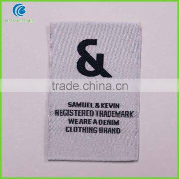 Cheap Custom Brand Name Center fold Sew into Garment Woven Clothing Labels