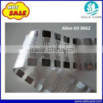 UHF RFID wet inlay label alien 9662 programmable rfid tag