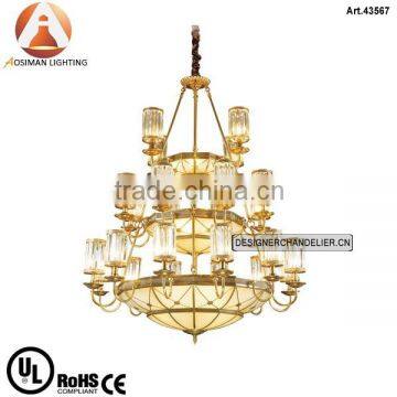 Arabic Modern Chandelier Brass Chandelier with Glass Shade