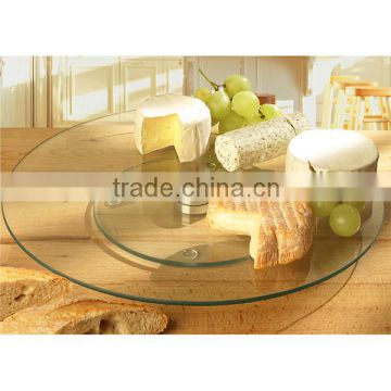 Hot selling rotating tempered glass top lazy susan for round table