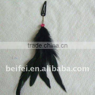 Black feather cheap magic hair clip