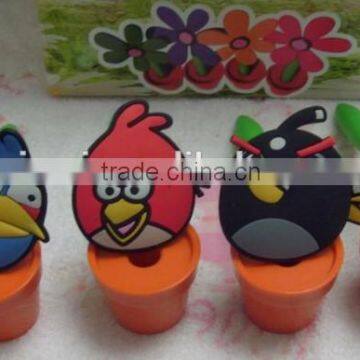 well design environmental friendly lovely bird shape soft pvc bird pen magnet