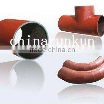 coal mining use Runkun-200 sreies industrial coal mining bimetallic abrasion resistance steel elbows Q235 or SS400(base metal)