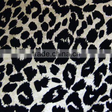 PU flock leather made leopard design,popular use for ladies shoes upper and handbags