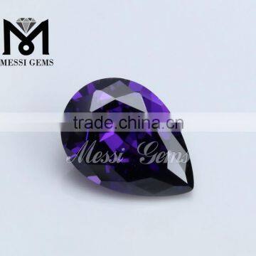 Machine Cut Top Quality Synthetic Loose CZ Pear Cut Amethyst Gemstone