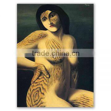 Handmade Surrealism Painting Art Nude Woman on Canvas Discovery