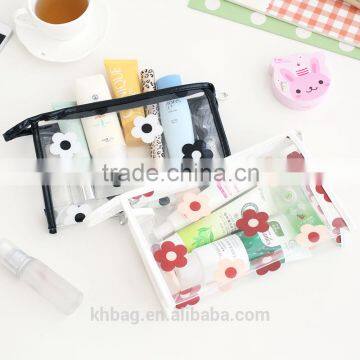 Color Printed Sewing Custom Makeup Big Round Printed Pvc Cosmetic Bag