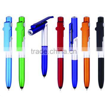 3 in 1 style pen tip touch stylus ball point pen with LED flash light, promotional gift pens