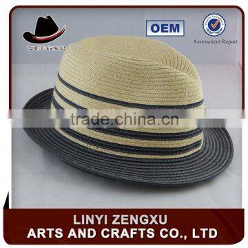 new arrival custom promotional blue fedora beach hat