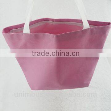 Blue Plain Shopping 600d Polyester Canvas Bag for Custom photo-3