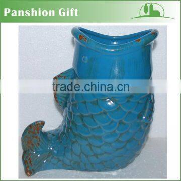 color glazed ceramic fish decoration